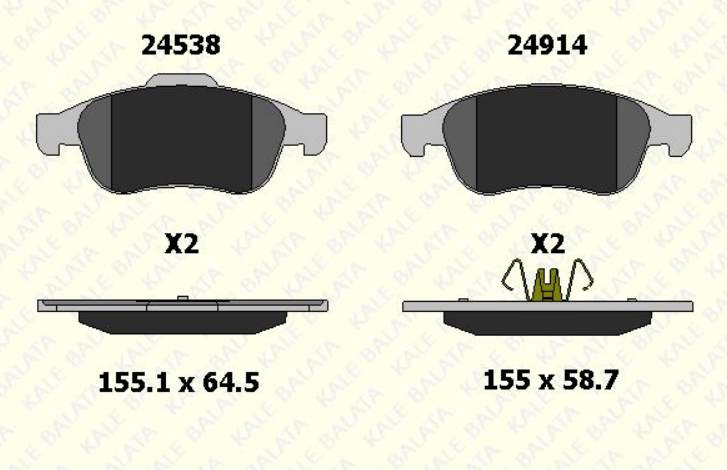 KALE 2491418005 | Renault Taliant 2020- Ön Fren Balata Takımı